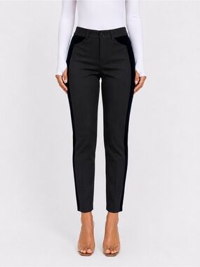 Express Black Super High Rise Trouser Straight Pants Size 8 Velvet